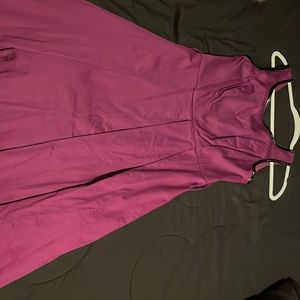 OC OC  Purple fit and flare dress with faux leather piping